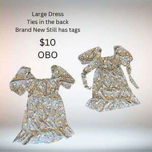 Yellow and Orange Ruffled Off-Shoulder Sundress with Puff Sleeves